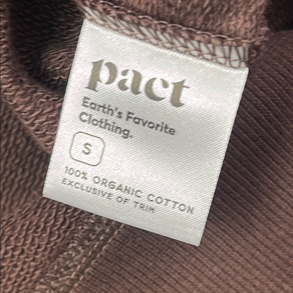 NEW Pact S 100% Organic Cotton Women Brown Carob Downtime Crew Neck Sweater - Picture 7 of 10